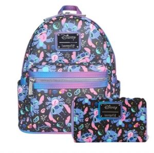 Disney Loungefly Lilo and Stitch In Space Backpack AND Wallet